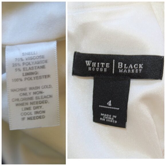 White House Black Market Head Turning Sheath White Mini Dress size 4 Career - Picture 11 of 11